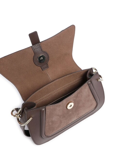 FLOW Bolso pequeño de piel con bandolera tonos espresso - Bolsos Mujer