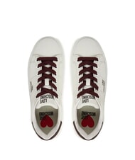 LOVE MOSCHINO ECLIPSE50 Zapatillas de cuero blanco/burdeos - Zapatos Mujer - 4