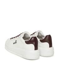 LOVE MOSCHINO ECLIPSE50 Zapatillas de cuero blanco/burdeos - Zapatos Mujer - 3