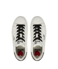 LOVE MOSCHINO ECLIPSE50 Zapatillas de cuero blanco negro - Zapatos Mujer - 4