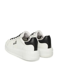 LOVE MOSCHINO ECLIPSE50 Zapatillas de cuero blanco negro - Zapatos Mujer - 3