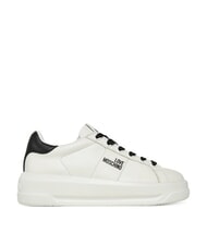 LOVE MOSCHINO ECLIPSE50 Zapatillas de cuero blanco negro - Zapatos Mujer - 2