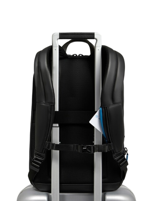 URBAN Mochila de cuero para portátil de 15,6" gris negro - Mochilas para portátil