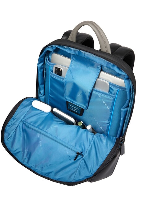 URBAN Mochila de cuero para portátil de 15,6" gris negro - Mochilas para portátil