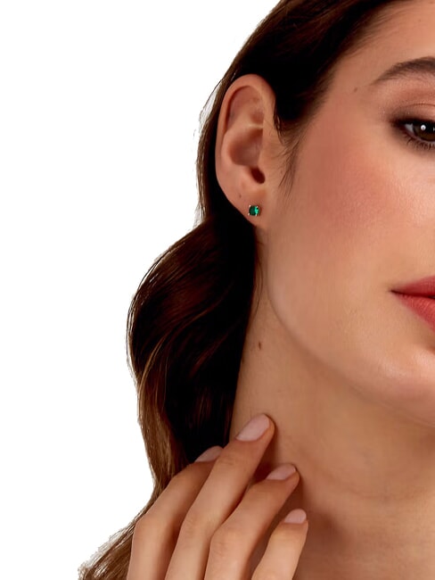 TESORI  Pendientes de plata verde - Pendientes