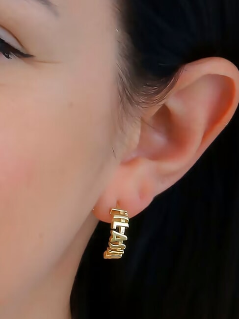 1CLASSE Pendientes con logo de plata oro - Pendientes