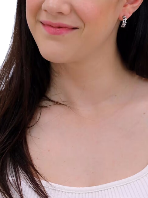 1CLASSE Pendientes con logo de plata acero - Pendientes