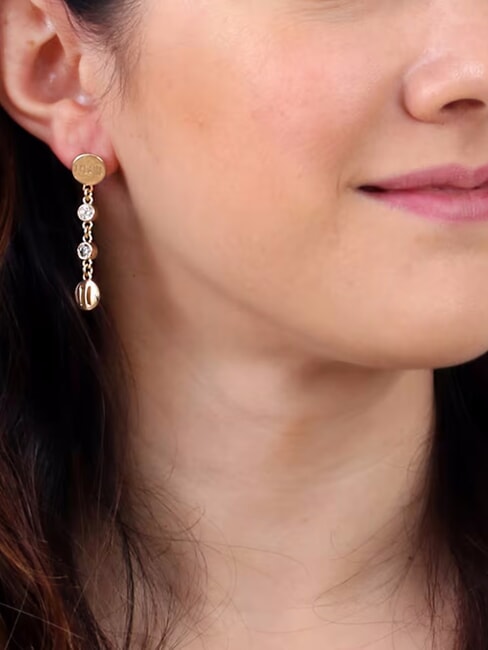 RAMBLA Pendientes largos de plata oro - Pendientes