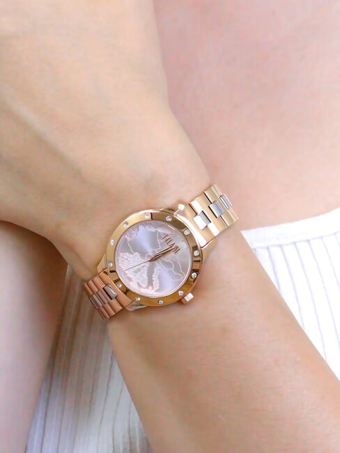 MOOREA Reloj de acero con solo hora rosa - Relojes