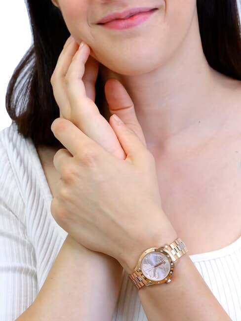 MOOREA Reloj de acero con solo hora rosa - Relojes