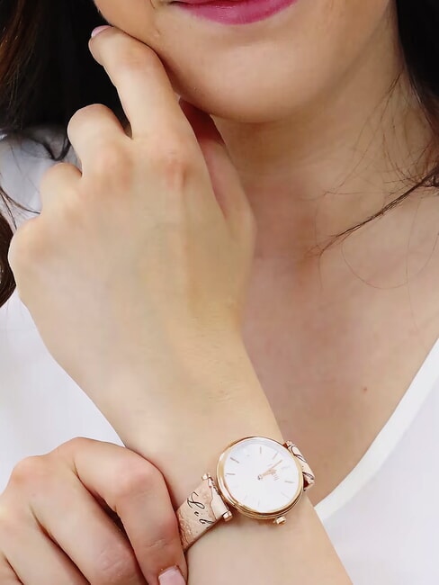 SARDEGNA Reloj solo con hora y correa de piel beige geográfico - Relojes