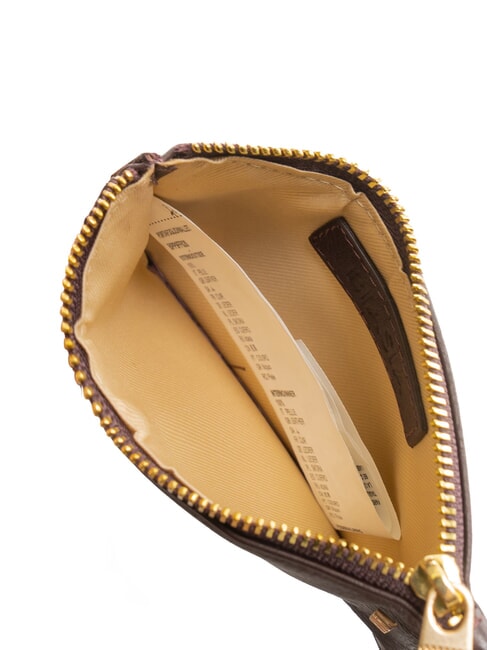 EDA Tarjetero plano de piel con cremallera ciruela pasa - Carteras Mujer