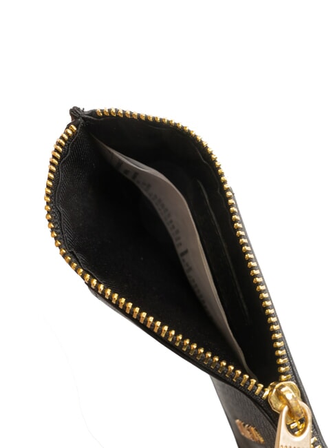 EDA Tarjetero plano de piel con cremallera negro - Carteras Mujer