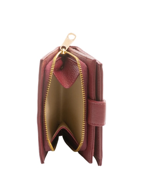 EDA Cartera compacta de cuero borgo&ntilde;a - Carteras Mujer