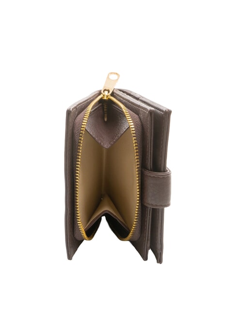 EDA Cartera compacta de cuero oscuro - Carteras Mujer