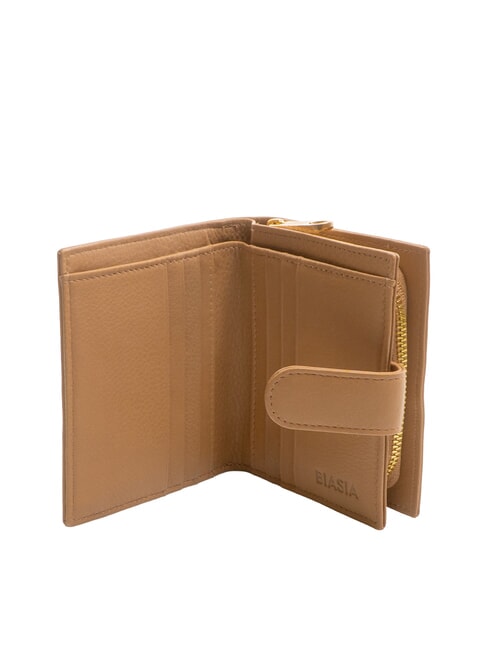 EDA Cartera compacta de cuero camello - Carteras Mujer