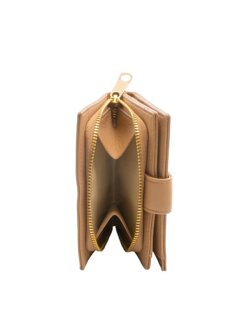 EDA Cartera compacta de cuero camello - Carteras Mujer