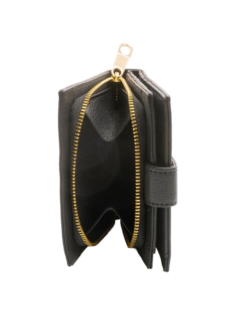 EDA Cartera compacta de cuero negro - Carteras Mujer