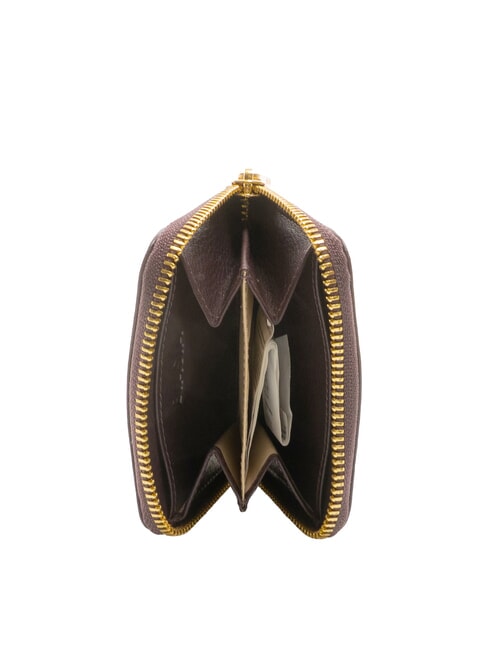 EDA Cartera pequeña de cuero con cremallera ciruela pasa - Carteras Mujer