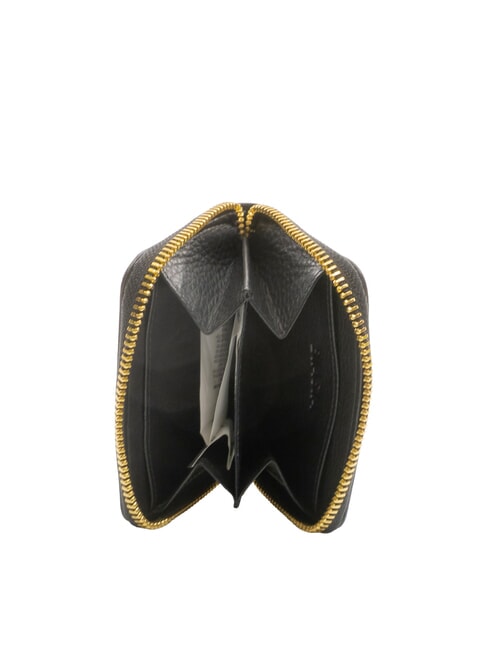 EDA Cartera peque&ntilde;a de cuero con cremallera negro - Carteras Mujer