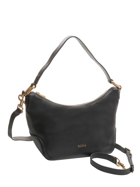 NOVEAU Bolso bandolera de piel con bandolera negro - Bolsos Mujer