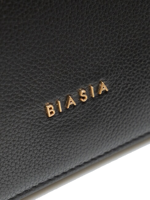 NOVEAU Bolso de hombro de piel con solapa negro - Bolsos Mujer