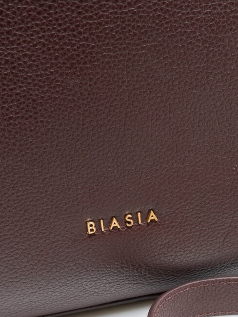 NOVEAU Bolso de piel tipo cartera con bandolera ciruela pasa - Bolsos Mujer