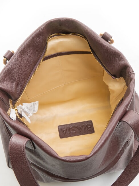 NOVEAU Bolso de hombro de piel ciruela pasa - Bolsos Mujer