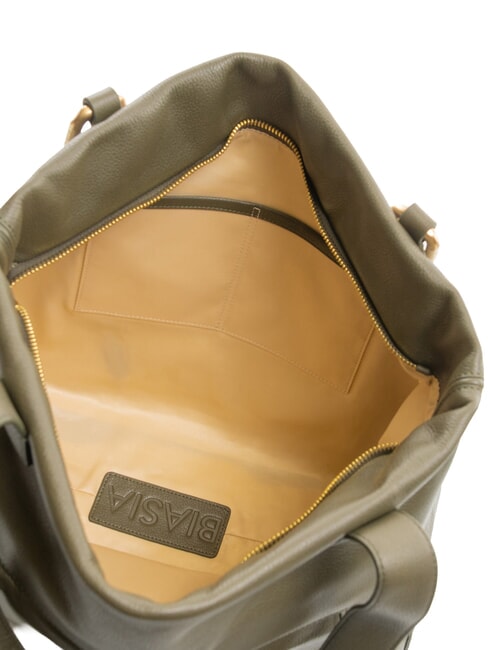 NOVEAU Bolso de hombro de piel musgo - Bolsos Mujer