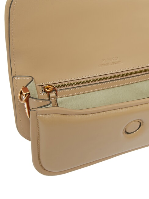 LOVE BOX Bolso de hombro, en piel galleta de jengibre-oro antiguo - Bolsos Mujer