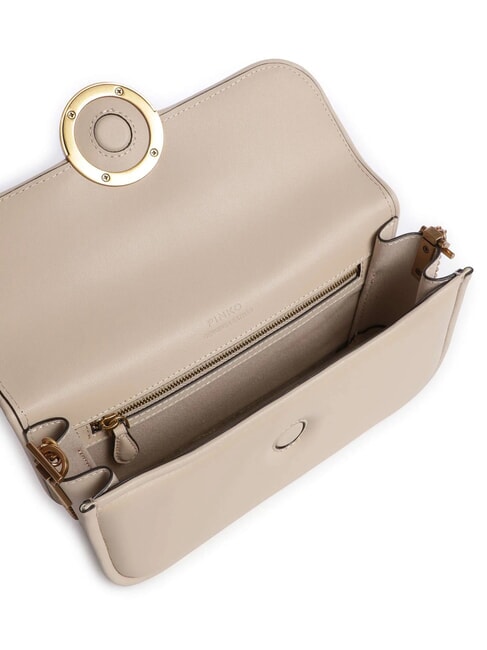 LOVE BOX Bolso de hombro, en piel beige-gris ahumado-oro antiguo - Bolsos Mujer
