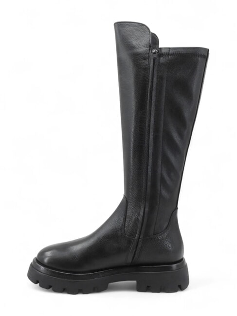 GEO Botas de piel con tacón de 3 cm negro - Zapatos Mujer