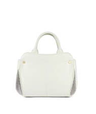 BRACCIALINI KIM Bolso mediano con inserciones de malla metálica blanco - Bolsos Mujer - 3