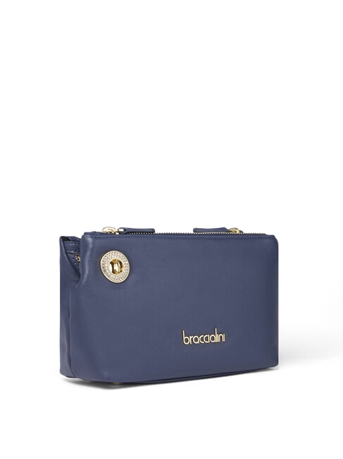 NORA Bolso bandolera pequeño de piel azul - Bolsos Mujer