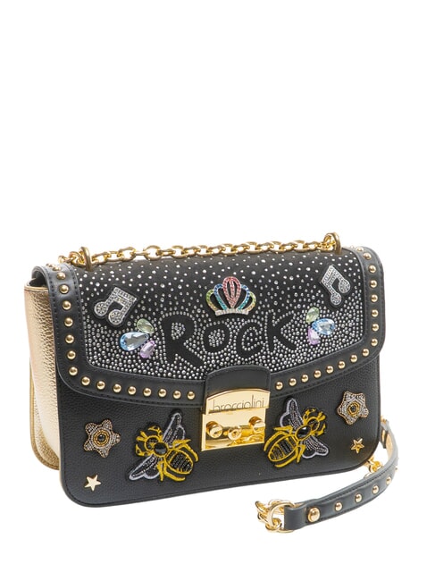 ROCK Bolso convertible con solapa negro - Bolsos Mujer