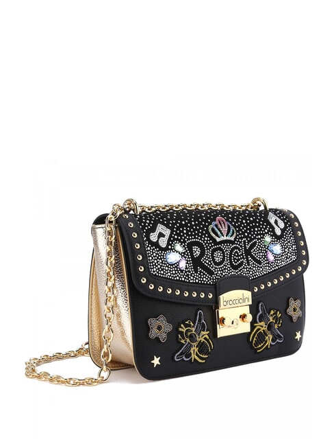 ROCK Bolso convertible con solapa negro - Bolsos Mujer