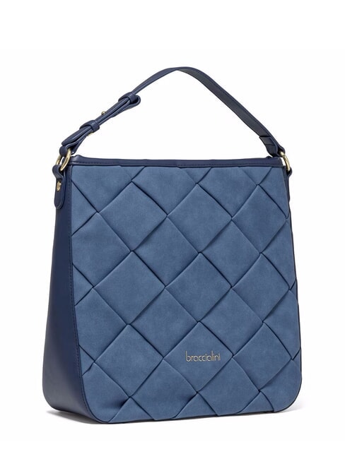 ICONS Bolso de hombro tipo hobo con correa para el hombro azul - Bolsos Mujer