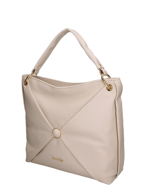 NAOMI Bolso de hombro tipo hobo de piel beige - Bolsos Mujer