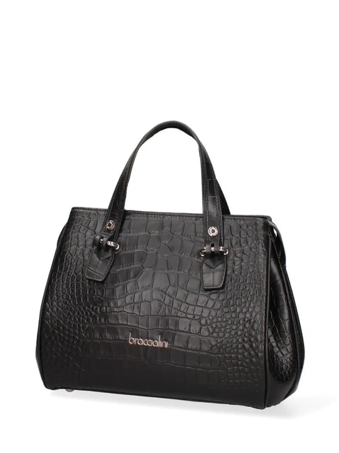 ZOE CROCO Bolso de piel estampado negro - Bolsos Mujer