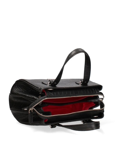 ZOE CROCO Bolso de piel estampado negro - Bolsos Mujer