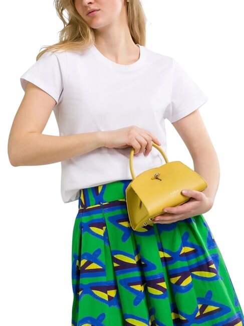 GENESI Mini bolso de piel con bandolera Miel - Bolsos Mujer