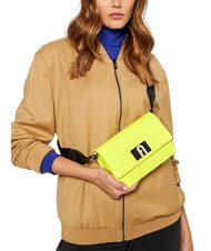 FURLA 1927 SOFT Mini bolso de hombro en piel napa amarillo fluorescente + negro - Bolsos Mujer - 6