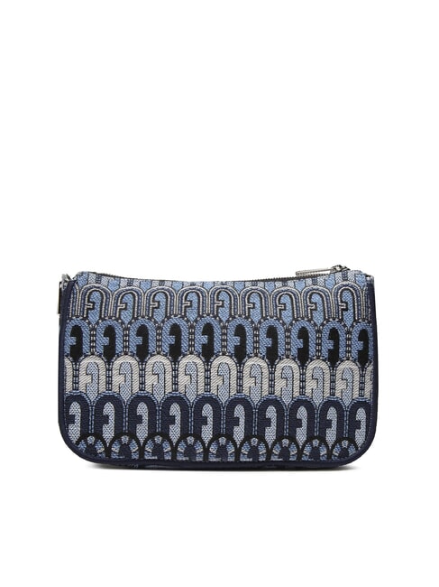 MOON Mini bolso en tejido jacquard tonos azul denim + negro - Bolsos Mujer