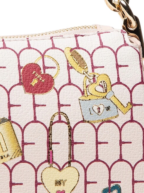 MOON Bolso bandolera pequeño de piel tonos de bon bon - Bolsos Mujer