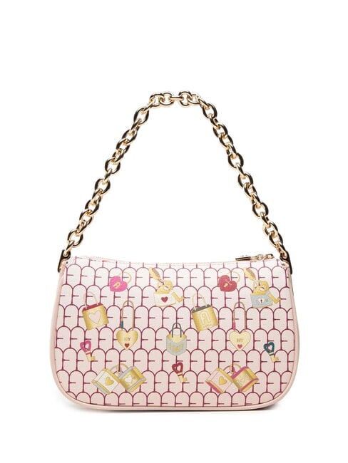 MOON Bolso bandolera pequeño de piel tonos de bon bon - Bolsos Mujer