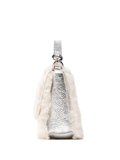 1927 SOFT Mini bolso con bandolera algodón blanco+color plata+negro - Bolsos Mujer