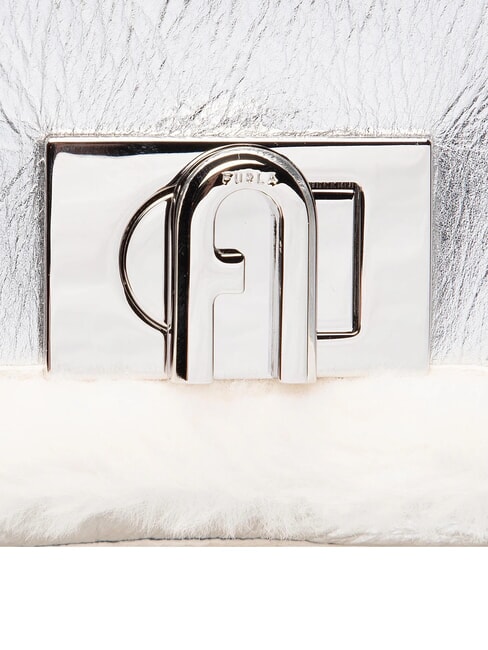 1927 SOFT Mini bolso con bandolera algodón blanco+color plata+negro - Bolsos Mujer