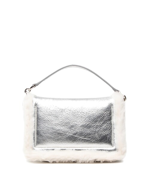 1927 SOFT Mini bolso con bandolera algodón blanco+color plata+negro - Bolsos Mujer