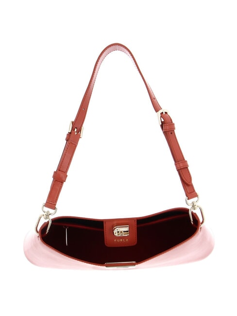 FLEUR Bolso bandolera de piel con bandolera canela - Bolsos Mujer