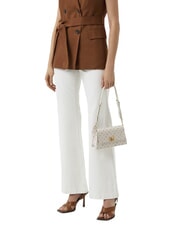 FURLA ZOE Bolso de hombro de piel estampada tonos de malvavisco - Bolsos Mujer - 5